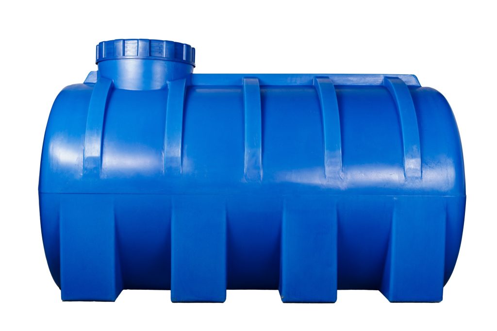 Huge plastic tank for water isolated on white